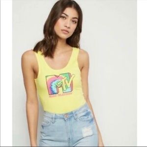MTV bodysuit NWT yellow size L cotton